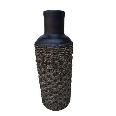 Vaso da pavimento Romimex Marrone Rattan Terracotta 25 x 100 x 25 cm