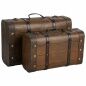 Set of suitcases Alexandra House Living Brown PVC Wood Metal Vintage 30 x 16 x 45 cm 38 x 24 x 13,5 cm Ornamental 2 Pieces