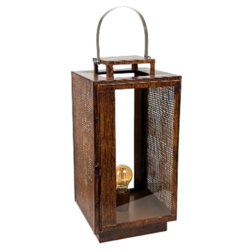 Lantern Romimex Brown Metal Lantern 23 x 46 x 23 cm