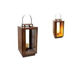 Lantern Romimex Brown Metal Lantern 23 x 46 x 23 cm