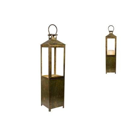 Lantern Romimex Antique Brown Metal 22 x 88 x 22 cm