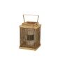 Lantern Romimex Brown Golden Wood Metal 15 x 22 x 15 cm