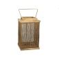 Lantern Romimex Brown Golden Wood Metal 19 x 28 x 19 cm