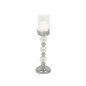 Candleholder Romimex Silver Metal Glass 12 x 40 x 12 cm Wineglass