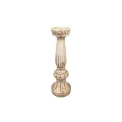 Candleholder Romimex Cream Resin 16 x 48 x 16 cm