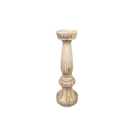 Candleholder Romimex Cream Resin 16 x 48 x 16 cm