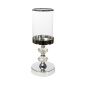 Candleholder Romimex Silver Metal Glass 12 x 30 x 12 cm