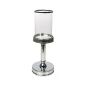 Candleholder Romimex Silver Metal Glass 12 x 32 x 12 cm