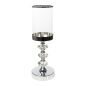 Candleholder Romimex Silver Metal Glass 12 x 34 x 12 cm