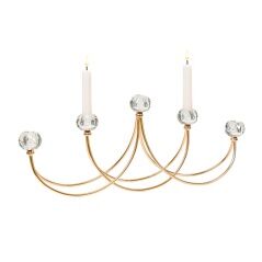 Candelabro Romimex Dorato Metallo Vetro 52 x 8 x 22 cm