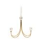 Candle Holder Romimex Golden Metal Glass 26 x 28 x 8 cm