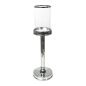 Candleholder Romimex Silver Metal Glass 12 x 42 x 12 cm