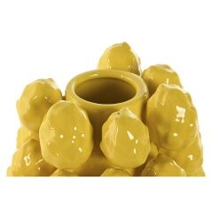 Vase Home ESPRIT Yellow Ceramic Stoneware Tropical 26 x 26 x 33 cm