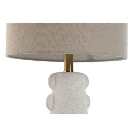 Desk lamp Home ESPRIT White Linen Stoneware 30 x 30 x 64 cm