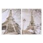 Painting Home ESPRIT White Black Golden Paris Loft 60 x 2,5 x 80 cm (2 Units)