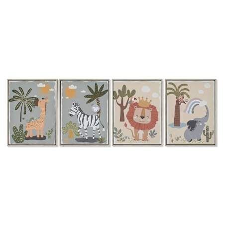 Painting Home ESPRIT Children's animals 30 x 3 x 40 cm (4 Units)