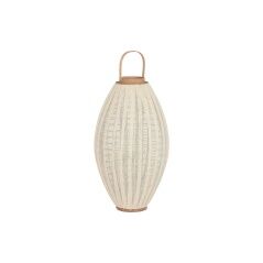 Portacandele Home ESPRIT Bianco Naturale Legno Cristallo 40 x 40 x 70 cm