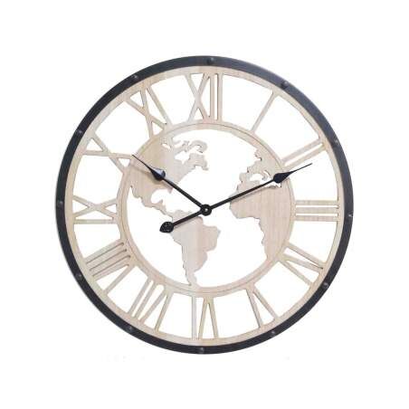 Orologio da Parete Romimex Beige Legno Metallo 50 x 50 x 5 cm