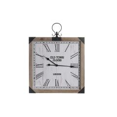 Wall Clock DKD Home Decor White Natural Iron MDF Wood 60 x 4,5 x 75 cm (2 Units)