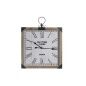 Wall Clock DKD Home Decor White Natural Iron MDF Wood 60 x 4,5 x 75 cm (2 Units)