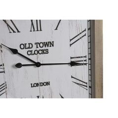 Wall Clock DKD Home Decor White Natural Iron MDF Wood 60 x 4,5 x 75 cm (2 Units)