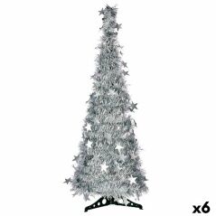 Albero di Natale Argentato Tinsel 37 x 37 x 105 cm (6 Unità)