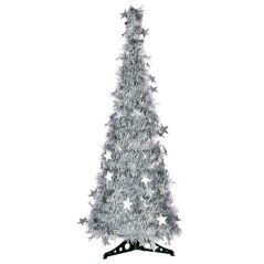 Christmas Tree Silver Tinsel 37 x 37 x 105 cm (6 Units)