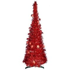 Albero di Natale 150 cm 38 x 38 x 150 cm Rosso Tinsel (6 Unità)