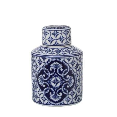 Vaso Alexandra House Living Azzurro Bianco Ceramica 14 x 22 cm