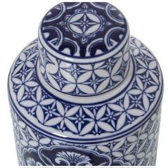 Vaso Alexandra House Living Azzurro Bianco Ceramica 14 x 22 cm