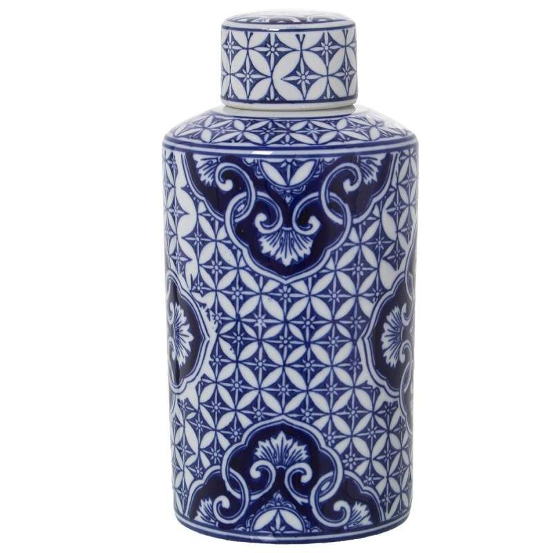 Vaso Alexandra House Living Azzurro Bianco Ceramica 15 x 30 cm