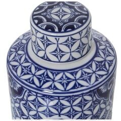 Vaso Alexandra House Living Azzurro Bianco Ceramica 15 x 30 cm