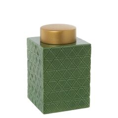 Tibor Alexandra House Living Green Golden Ceramic 16 x 16 x 26 cm