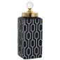 Vaso Alexandra House Living Bianco Nero Ceramica 11 x 11 x 31 cm