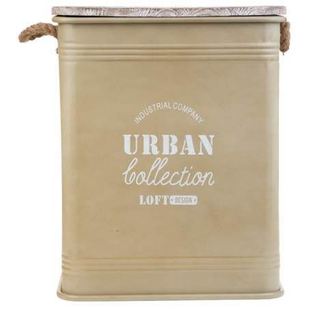 Laundry basket Alexandra House Living Urban Beige Hemp Metal Fir wood