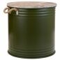 Laundry basket Alexandra House Living Factory Green Hemp Metal Fir wood