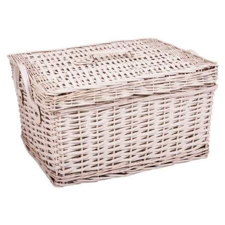 Storage boxes Alexandra House Living White wicker Willow wood 2 Pieces