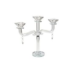 Candelabro Romimex Trasparente Vetro 27 x 28 x 9 cm