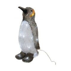 Christmas bauble Lumineo Penguin White (17 x 16 x 33 cm)