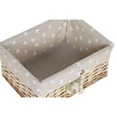 Basket set Home ESPRIT Green Beige Natural wicker 47 x 35 x 55 cm 5 Pieces