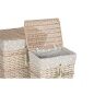 Set di Cestini Home ESPRIT Verde Beige Naturale vimini 47 x 35 x 55 cm 5 Pezzi