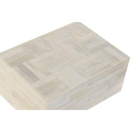 Scatola-Portagioie Home ESPRIT Osso Legno di mango 18 x 13 x 7,7 cm (2 Pezzi)