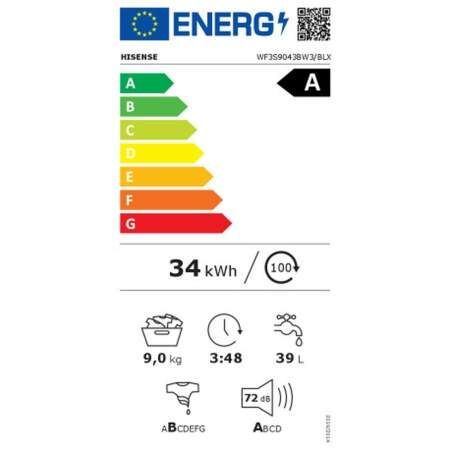 Lavatrice Hisense WF3S9043BW3 60 cm 1400 rpm 9 kg