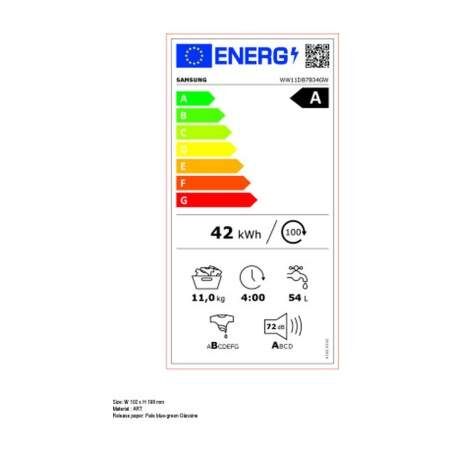 Washing machine Samsung WW11DB7B34GWU3 60 cm 1400 rpm 11 Kg