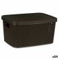 Storage Box with Lid Brown Plastic 3,5 L 17,5 x 12,5 x 24 cm (24 Units)