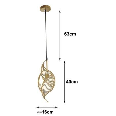 Ceiling Light Alexandra House Living Golden Metal 60 W 16 x 40 x 16 cm