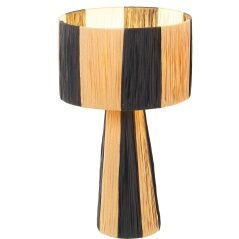 Desk lamp Alexandra House Living Brown Black Natural Rattan Natural Fibre 60 W 25 x 41 x 25 cm