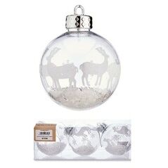 Set of Christmas balls Ø 8 cm White Golden (24 Units)