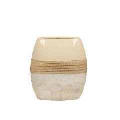 Vaso Romimex Champagne Madreperla Ceramica 23 x 26 x 8 cm