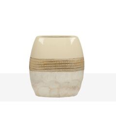 Vaso Romimex Champagne Madreperla Ceramica 23 x 26 x 8 cm